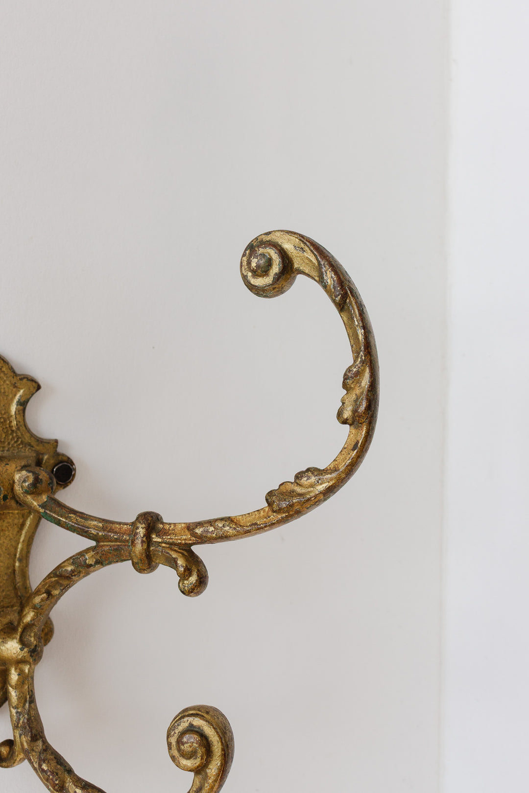 art nouveau french brass double wall mounted hook