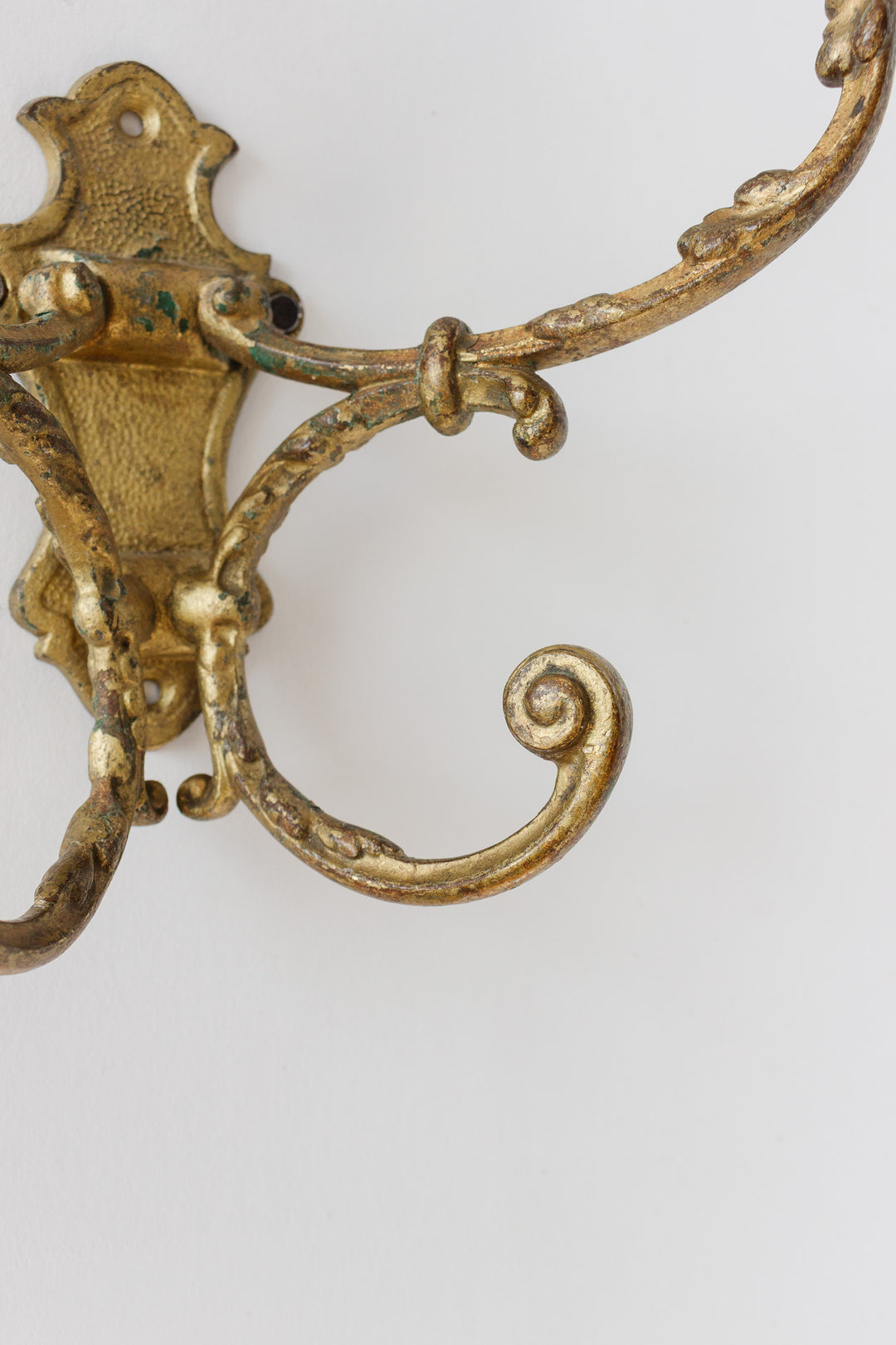 art nouveau french brass double wall mounted hook