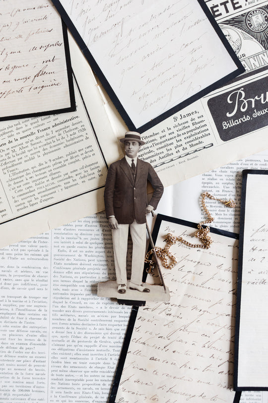 rare "homme des 1930s" wood mounted photograph