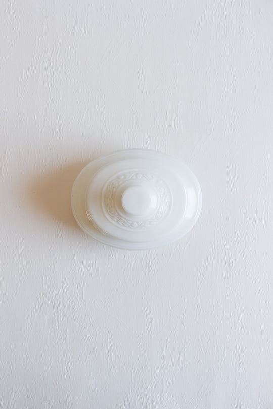 vintage french opaline covered dish