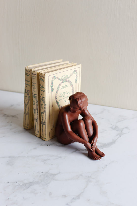 midcentury bisque porcelain goebel seated nude sculpture
