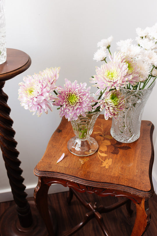 midcentury French cut glass vase