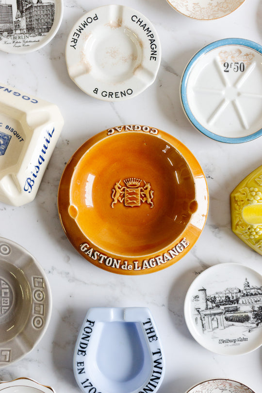 vintage french advertising gaston de lagrange ashtray, honey