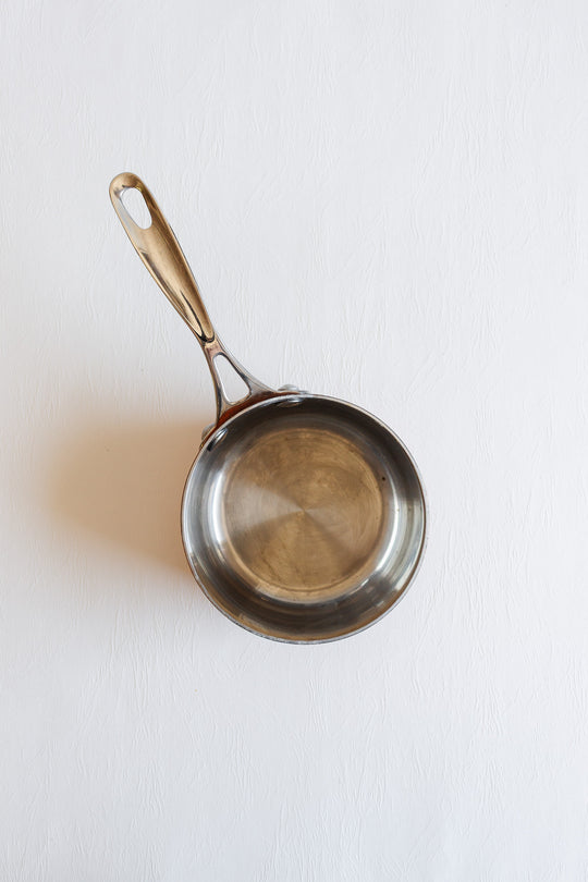 set of 3 french graduated copper pots