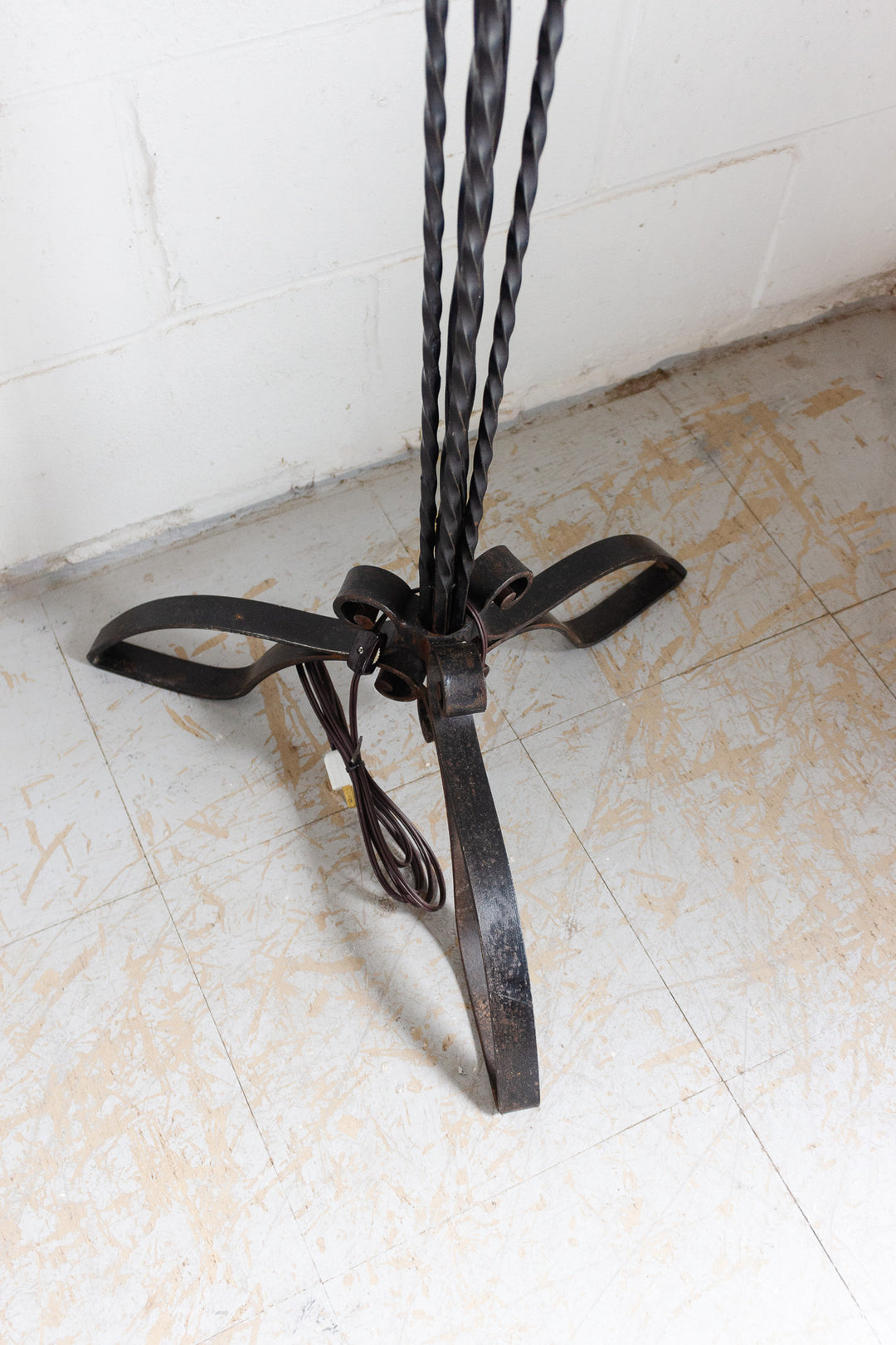 antique french wrough iron candle floor lamp