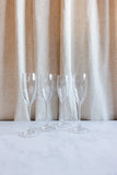 vintage French champagne flute glasses, set of four