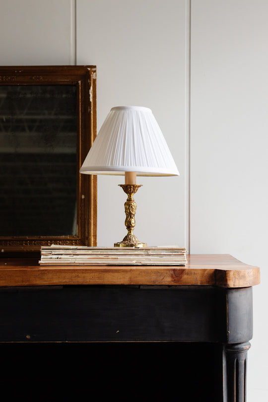 pair of vintage french ornate candlestick table lamps