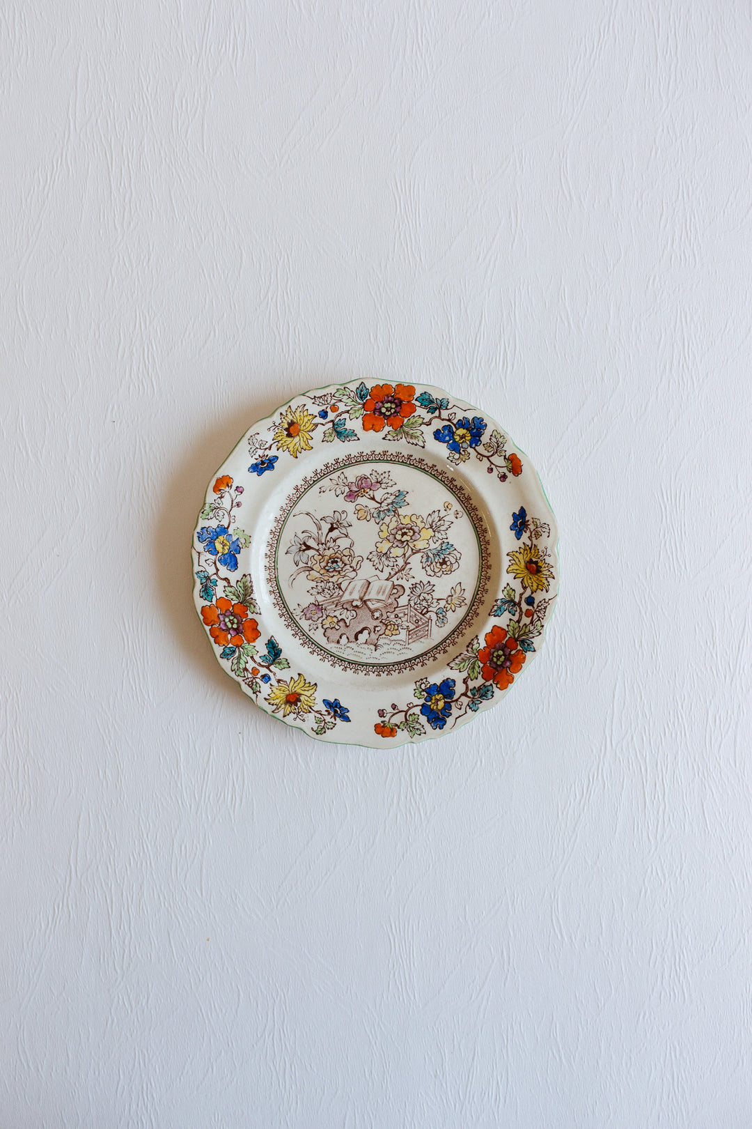 rare antique mason's hand painted "bible" plate