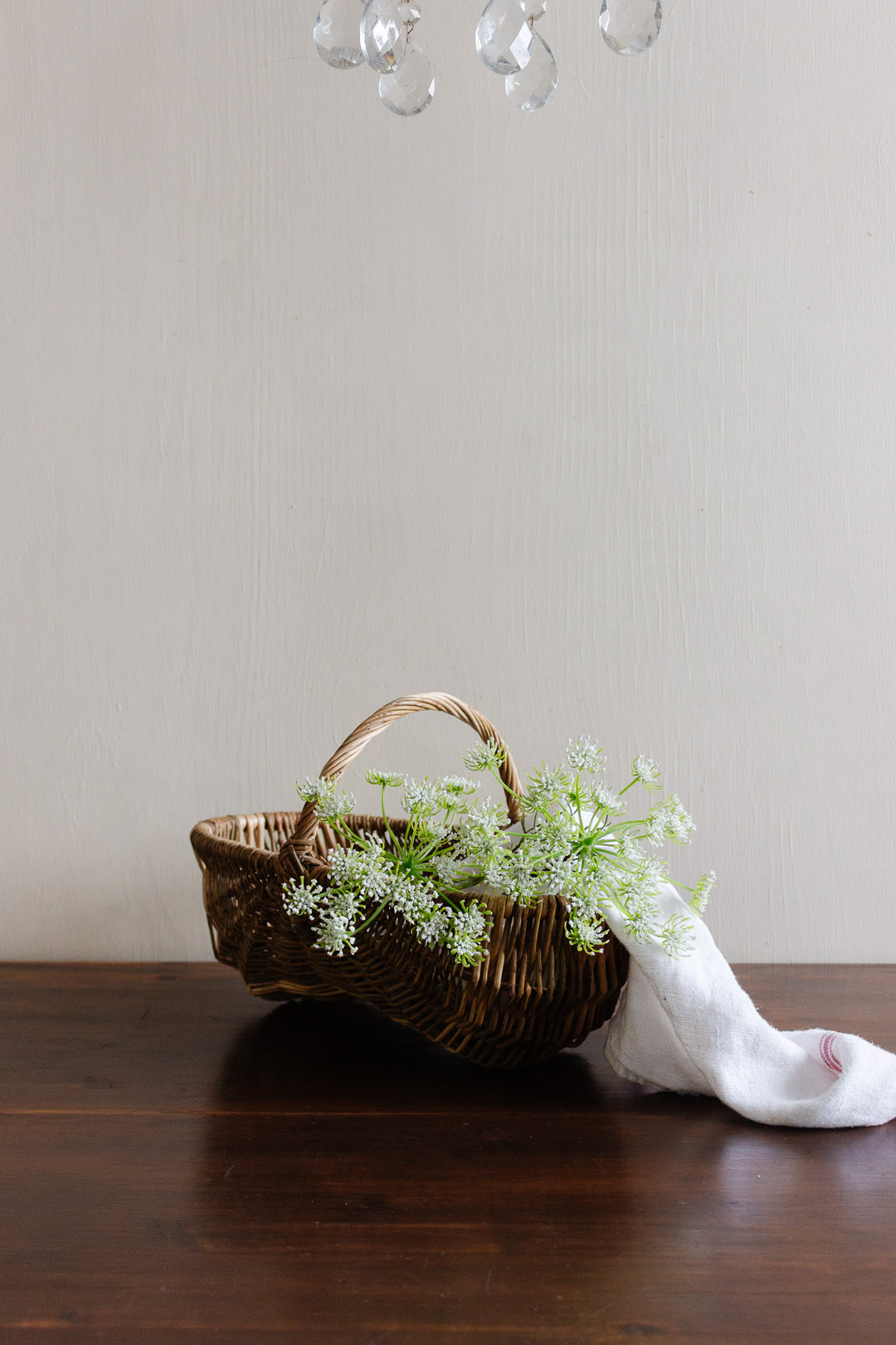 vintage french woven willow panier