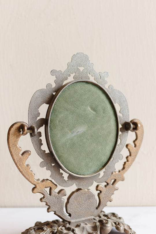 antique French petite rococo style vanity mirror