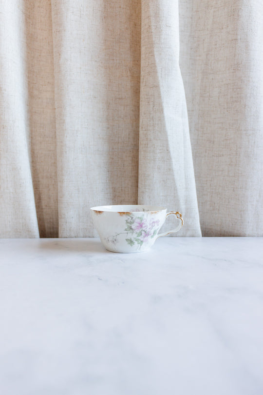 antique french three piece Limoges teacup set