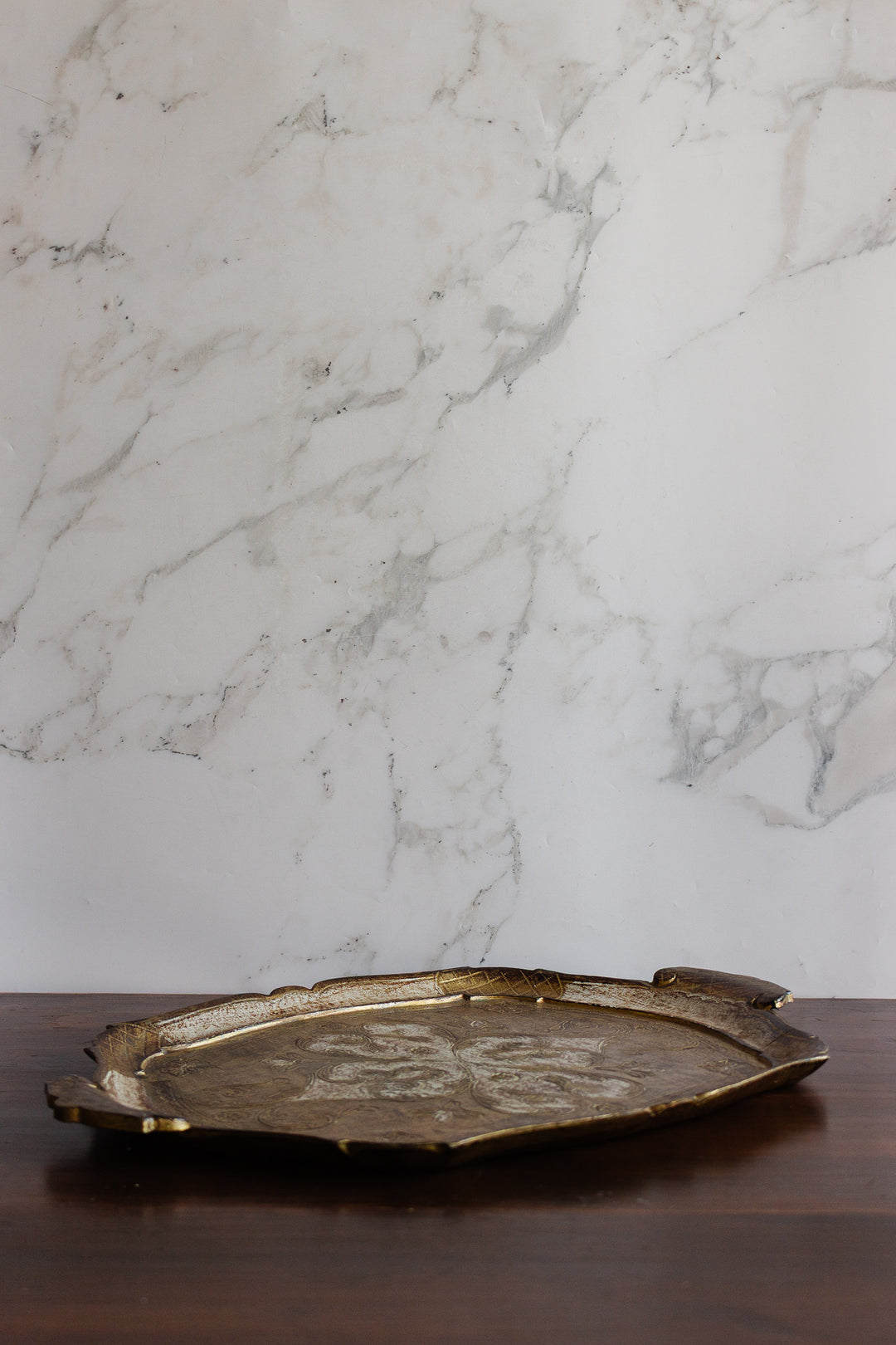 vintage italian gold and white florentine tray