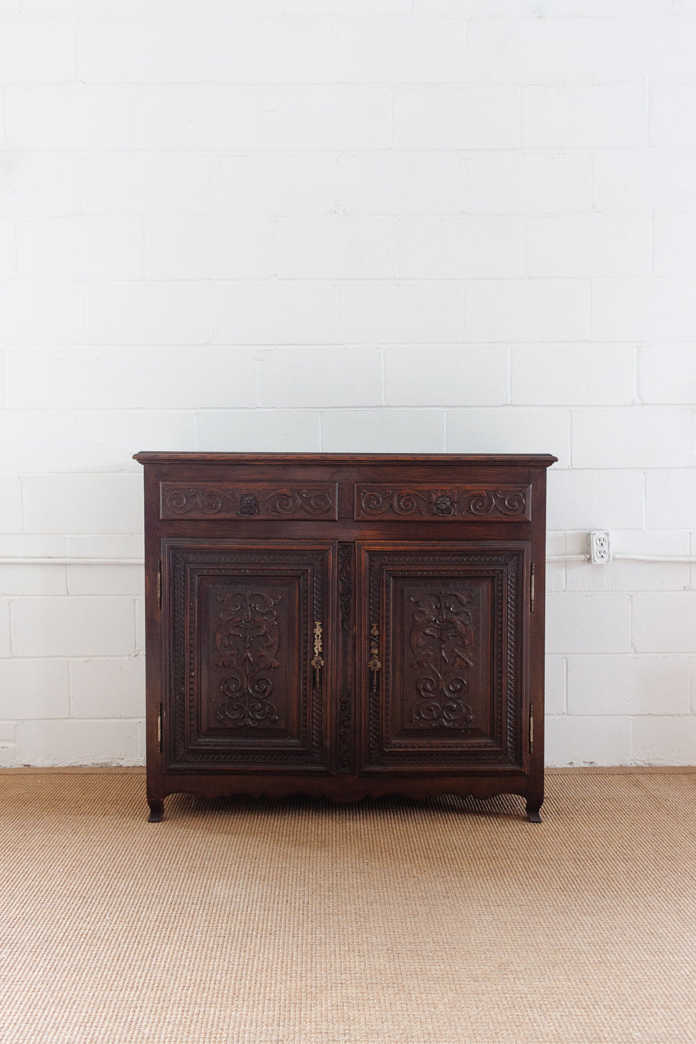 early 20th century French oak renaissance buffet