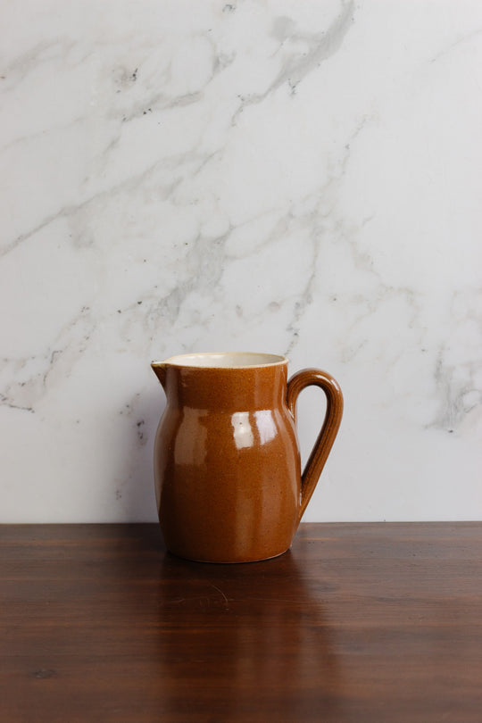 vintage french glazed stoneware pitcher
