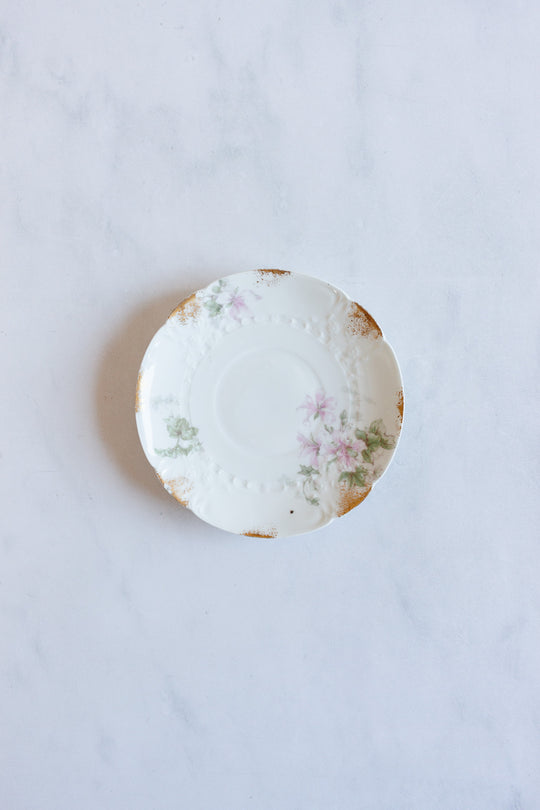 antique french three piece Limoges teacup set