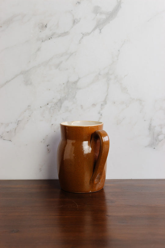 vintage french glazed stoneware pitcher