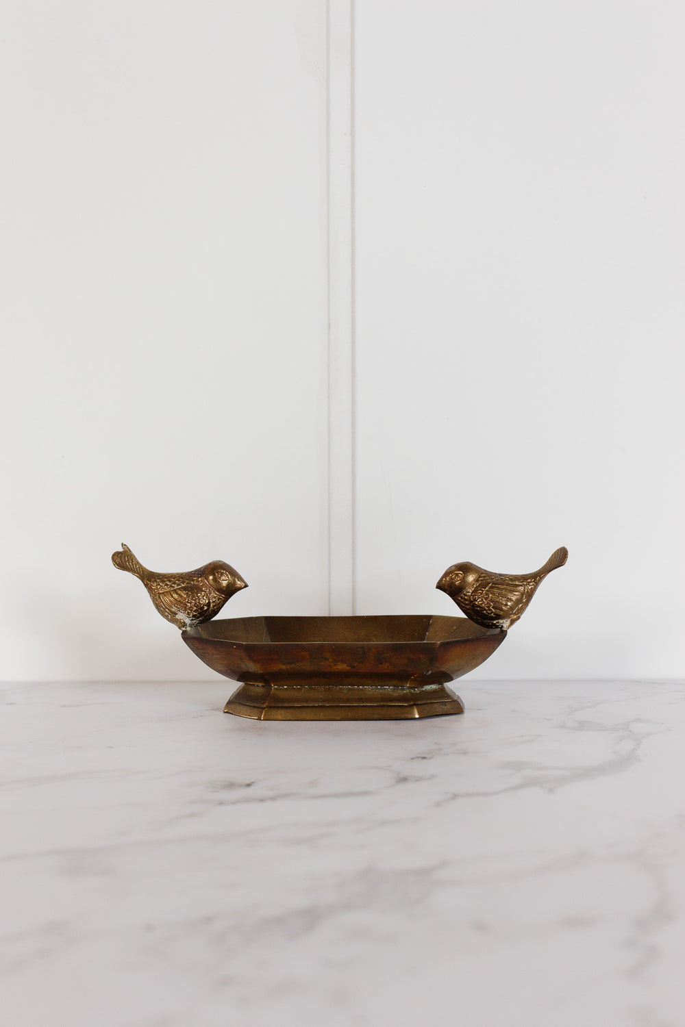 Antique french brass "oiseaux" dish