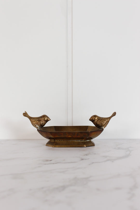 Antique french brass "oiseaux" dish