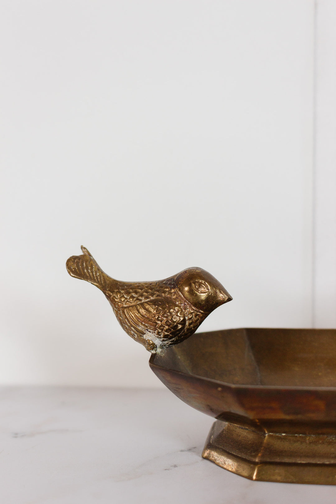 Antique french brass "oiseaux" dish