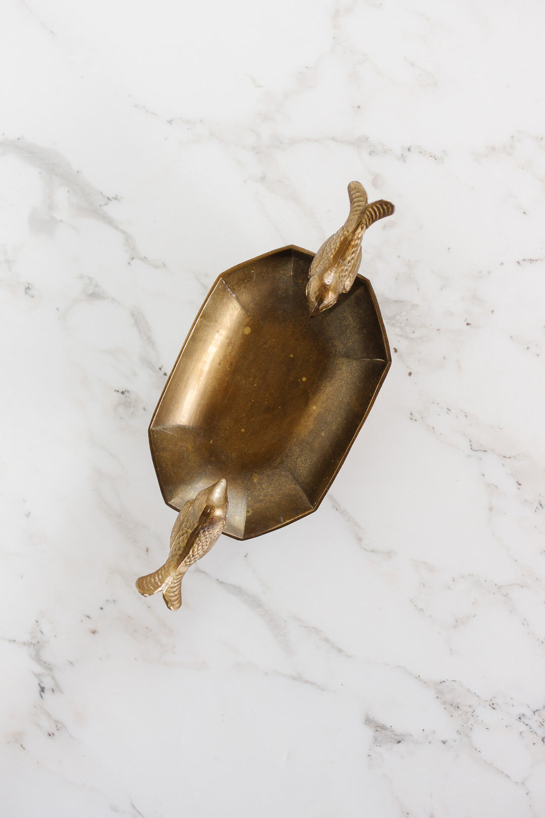 Antique french brass "oiseaux" dish