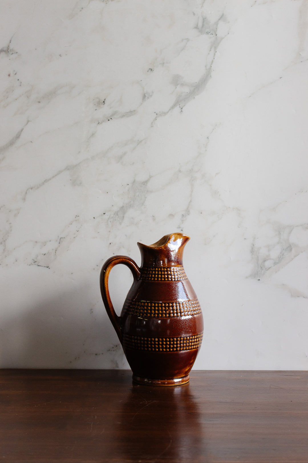 vintage french signed stoneware pitcher