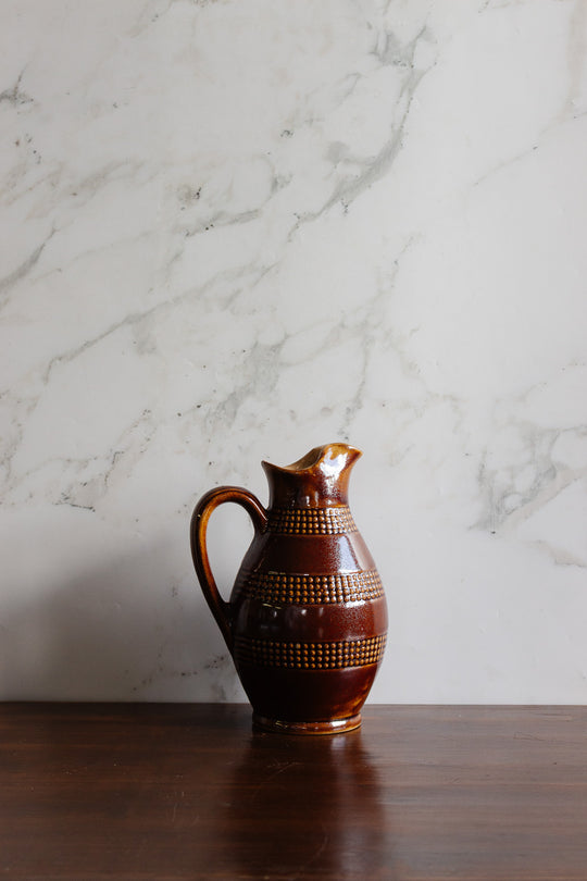 vintage french signed stoneware pitcher