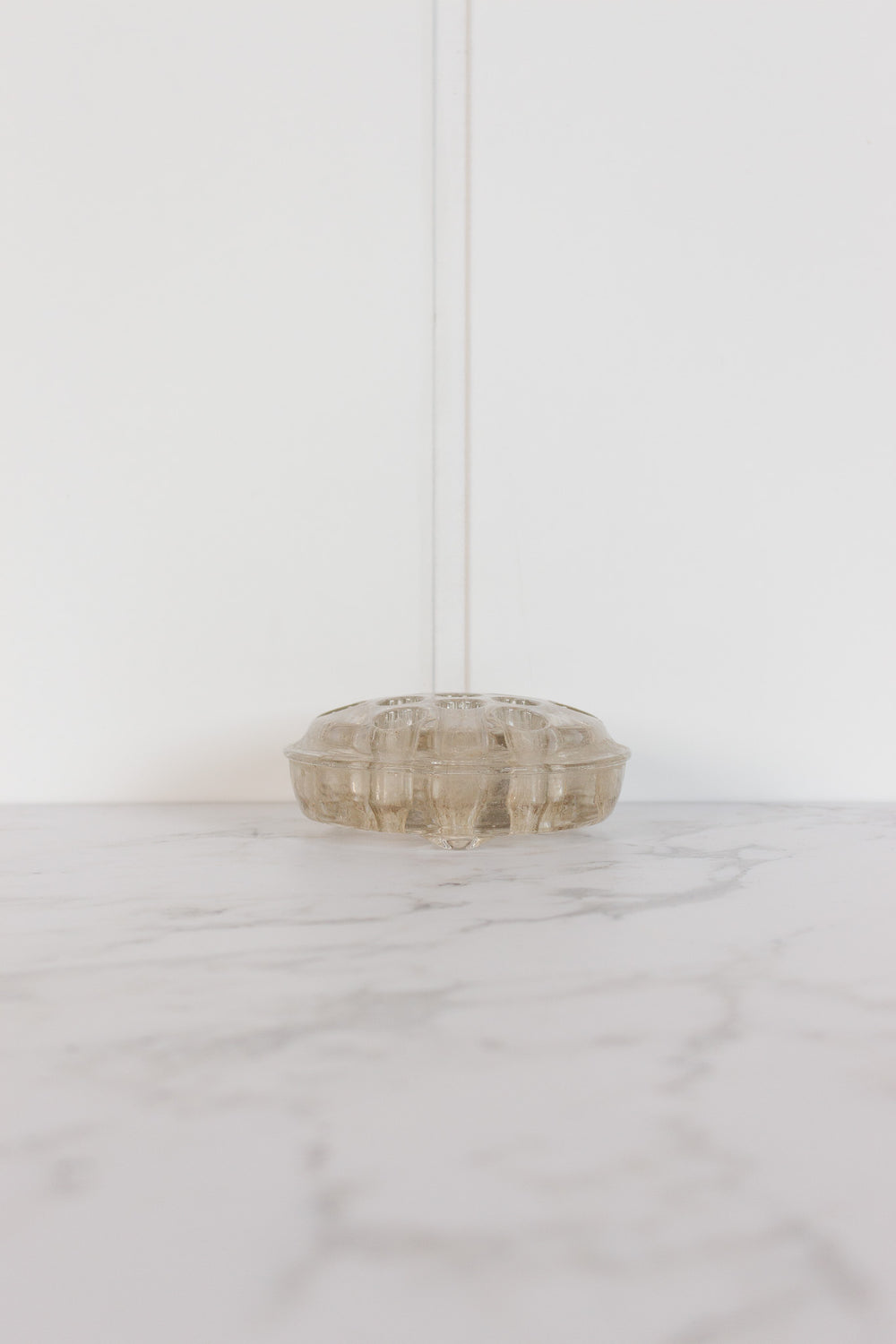 antique french glass flower frog