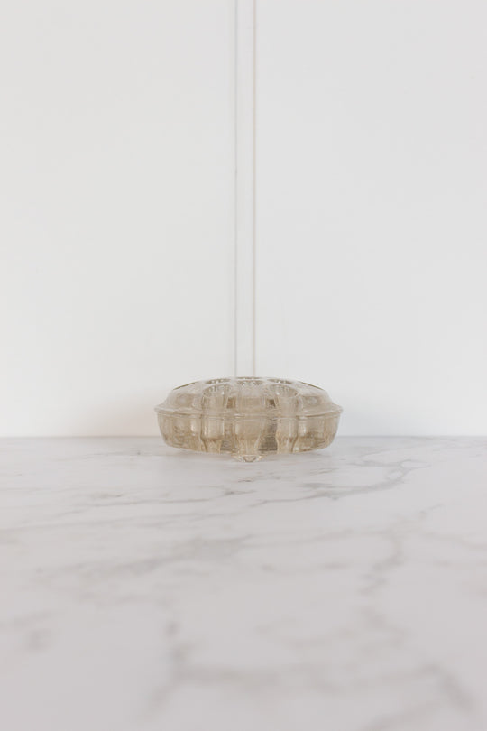 antique french glass flower frog