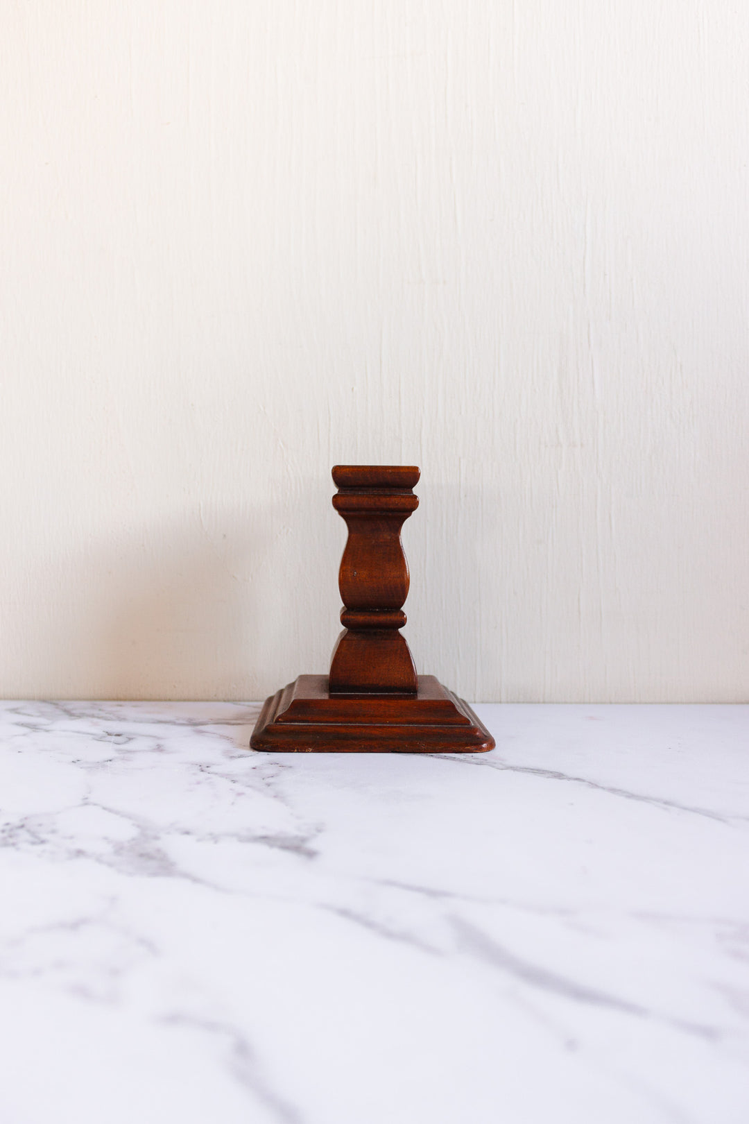 pair of vintage French carved fruitwood candlesticks