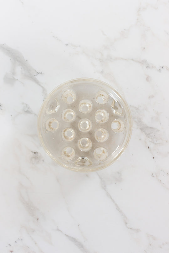 antique french glass flower frog