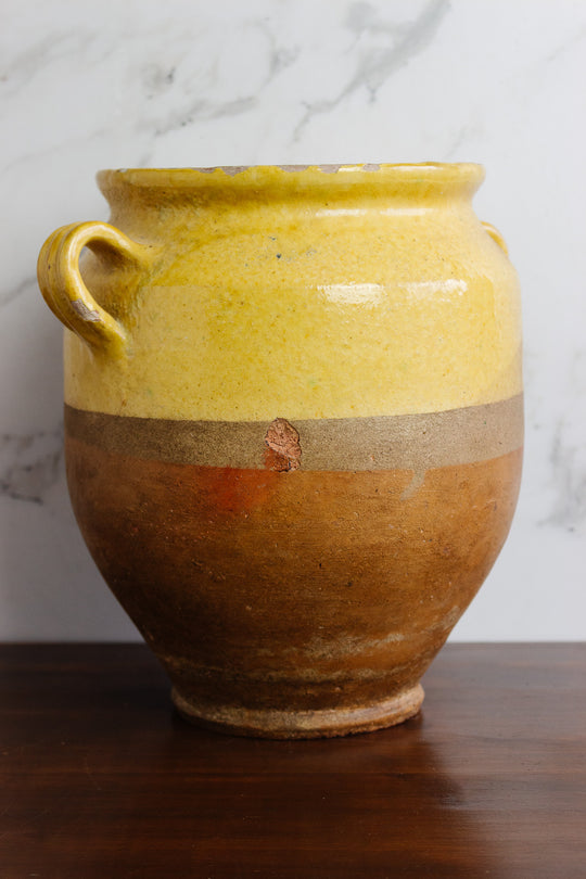 antique french 19th century earthenware confit pot