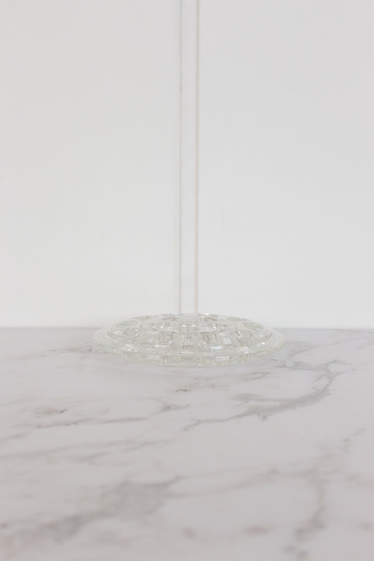 antique french glass flower frog