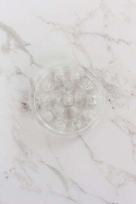 antique french glass flower frog