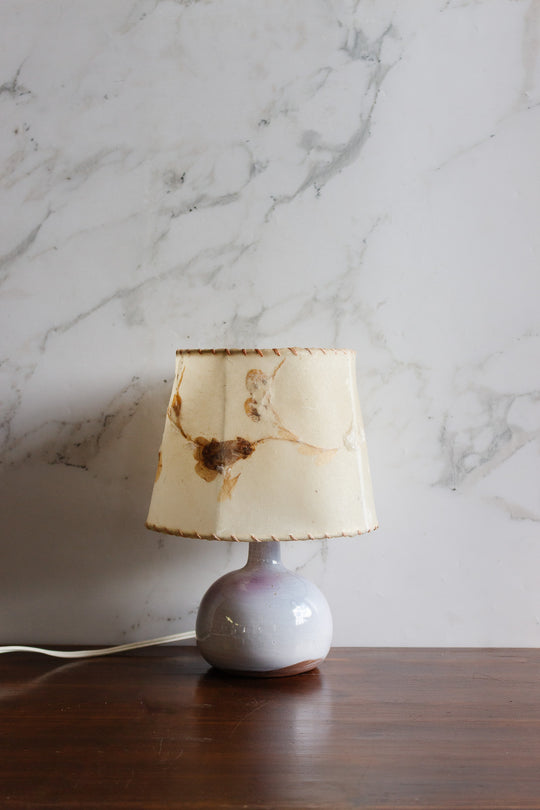 vintage french pottery lamp with dornbush shade