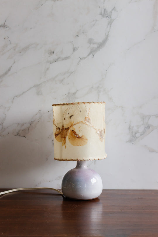 vintage french pottery lamp with dornbush shade