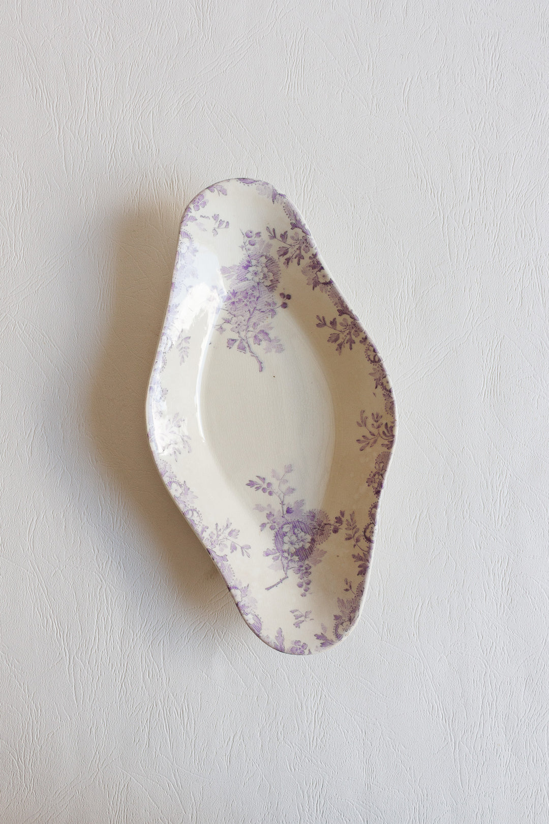 antique french Longwy violet Hanoi ravier