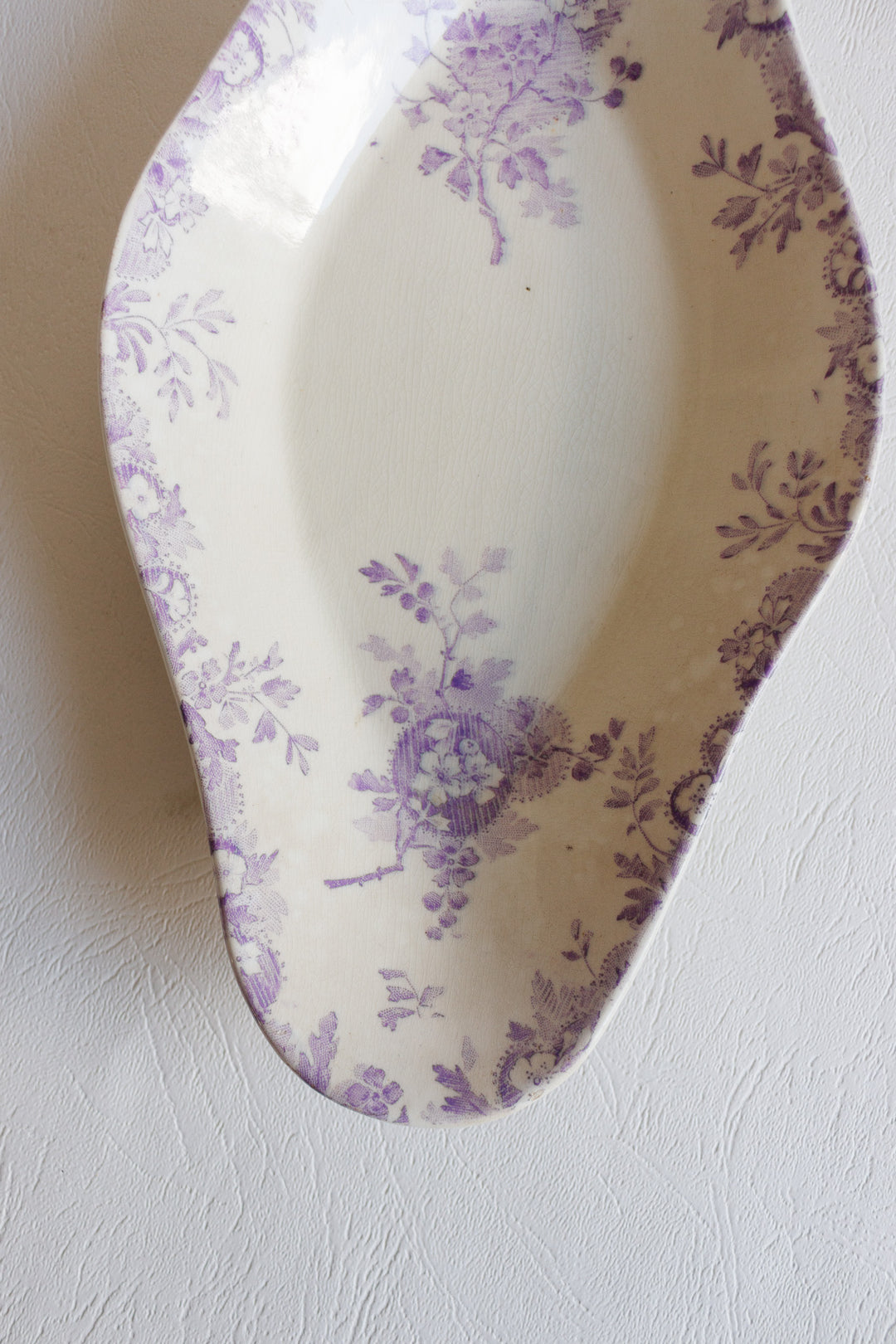 antique french Longwy violet Hanoi ravier
