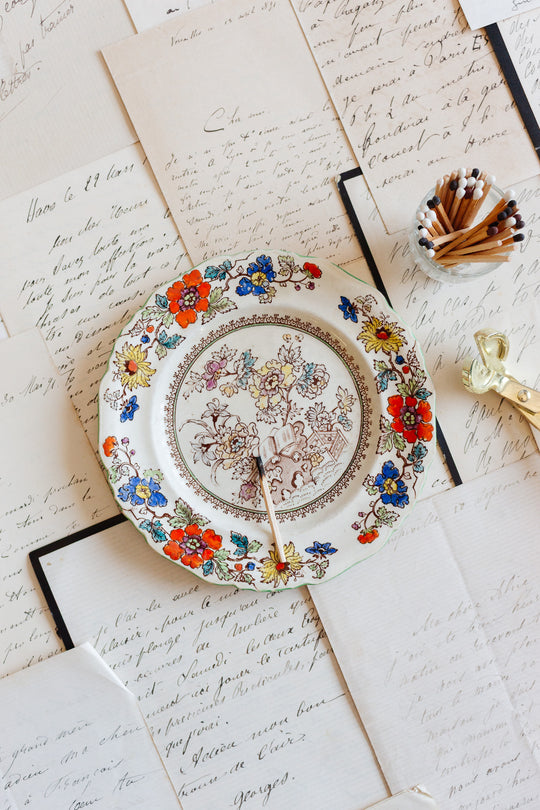 rare antique mason's hand painted "bible" plate