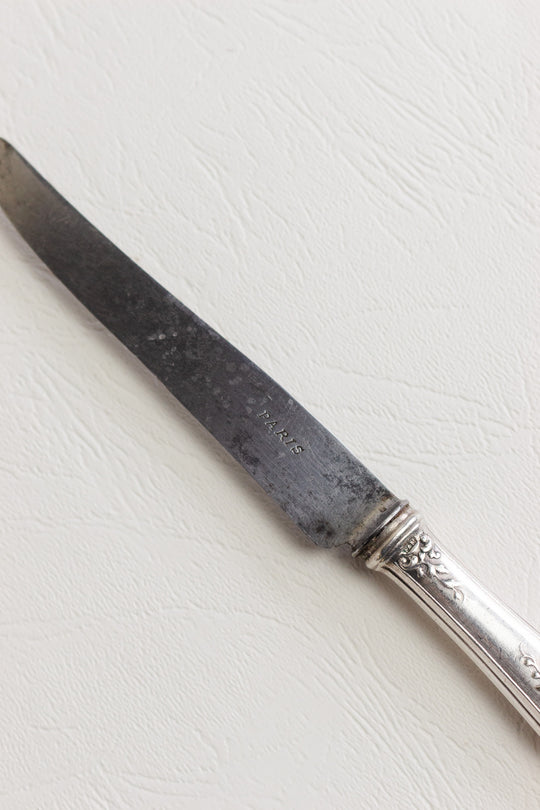 antique french silver plate "paris" knives, set of 10