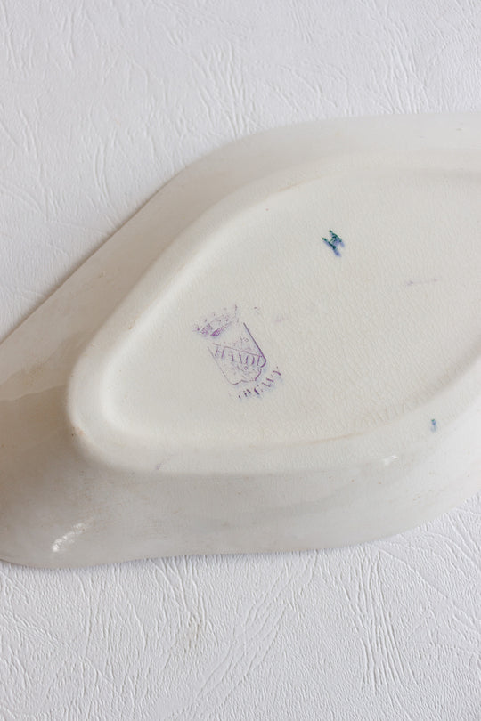 antique french Longwy violet Hanoi ravier