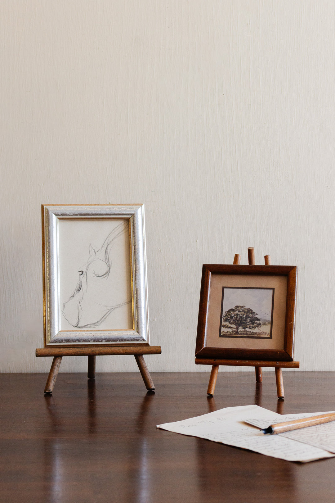 vintage french tabletop wood easel