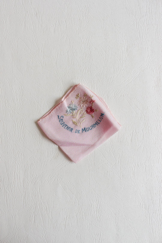 antique french "souvenir de mourmelon hankerchief