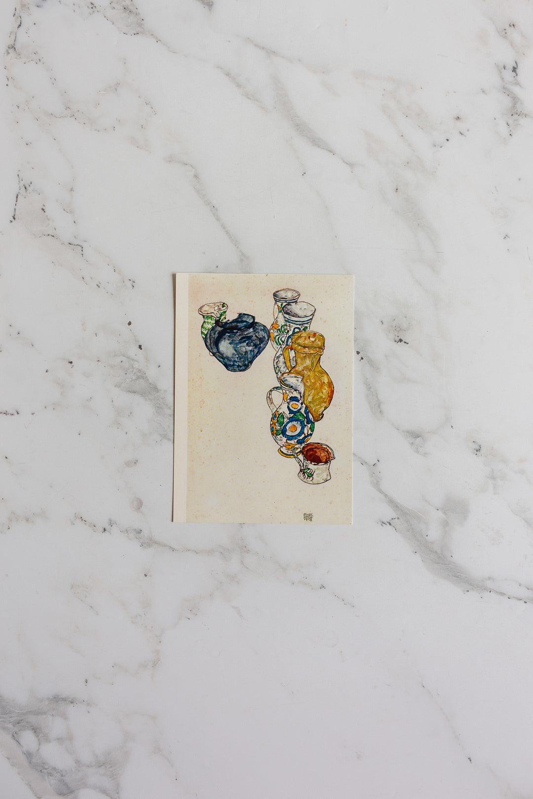 set of 4 vintage french Egon Schiele postcards