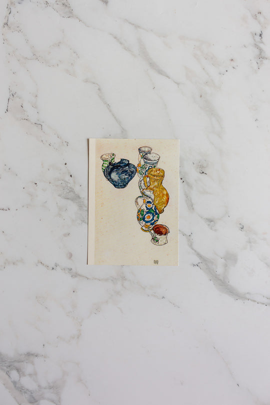 set of 4 vintage french Egon Schiele postcards