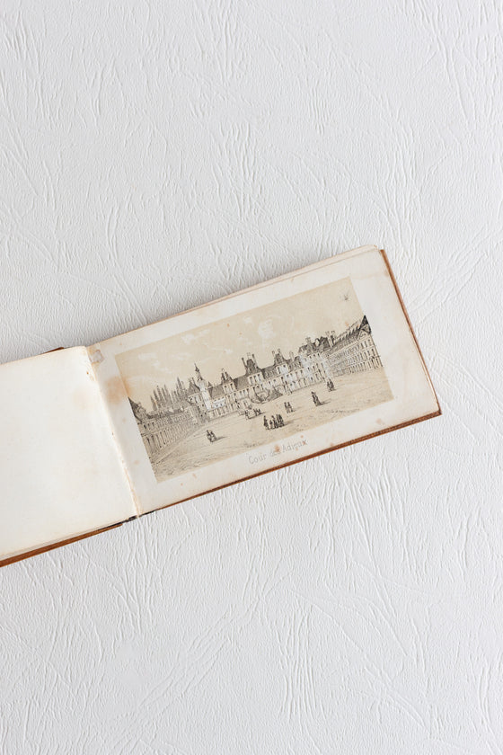 Antique French monogrammed booklet with original miniature engravings "Album Genevrier"