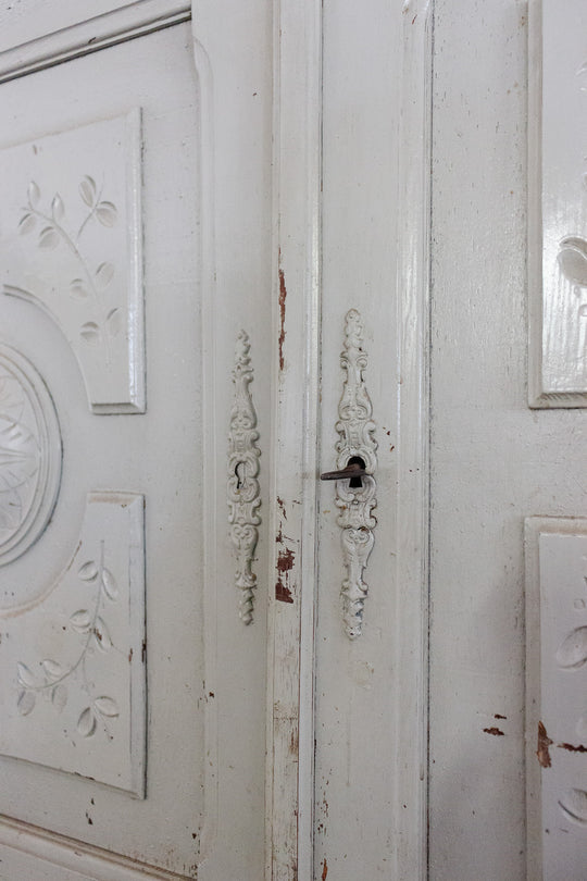 19th century french pale sage cabinet