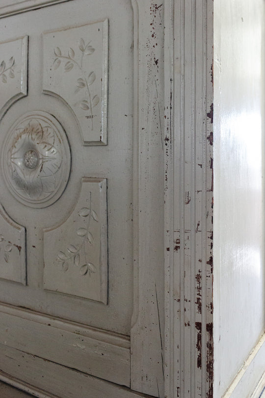 19th century french pale sage cabinet