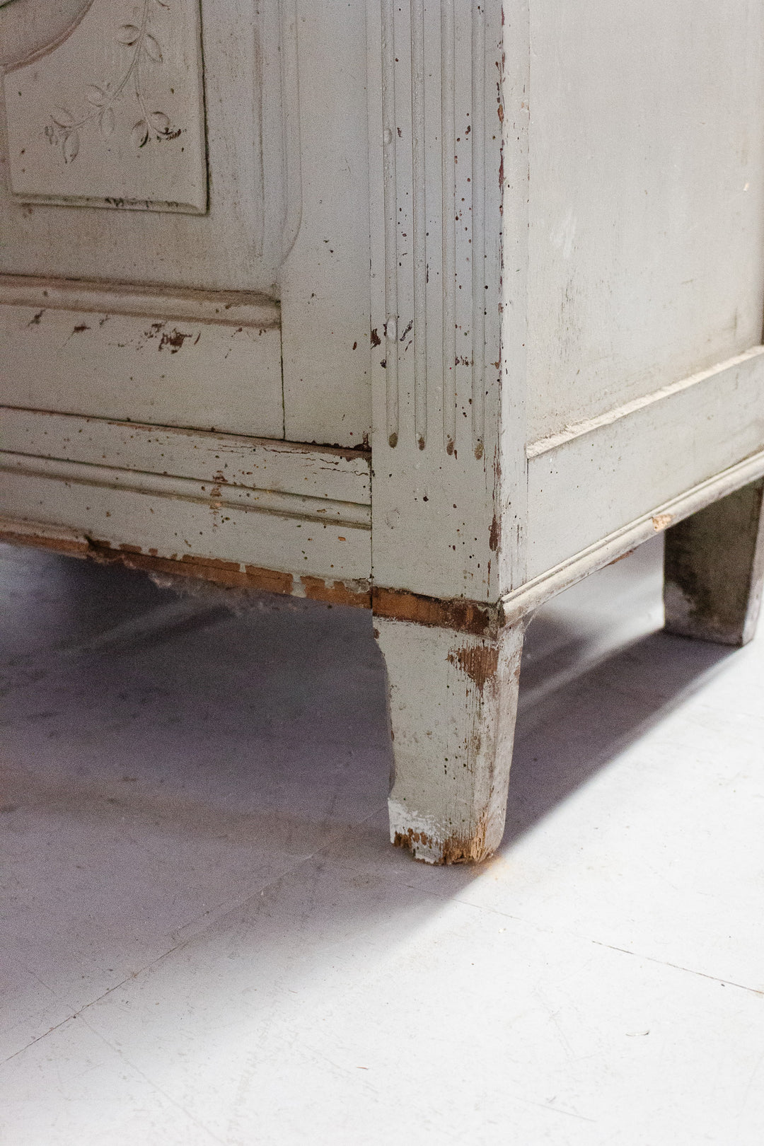 19th century french pale sage cabinet