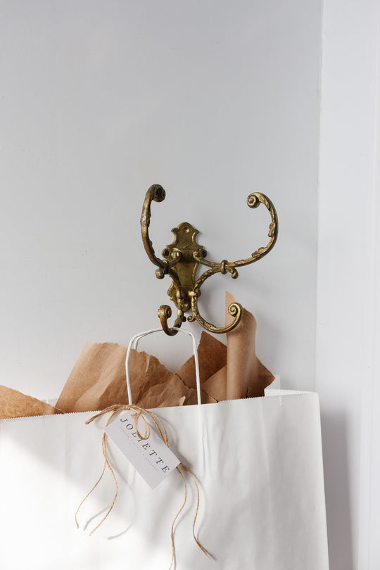 art nouveau french brass double wall mounted hook