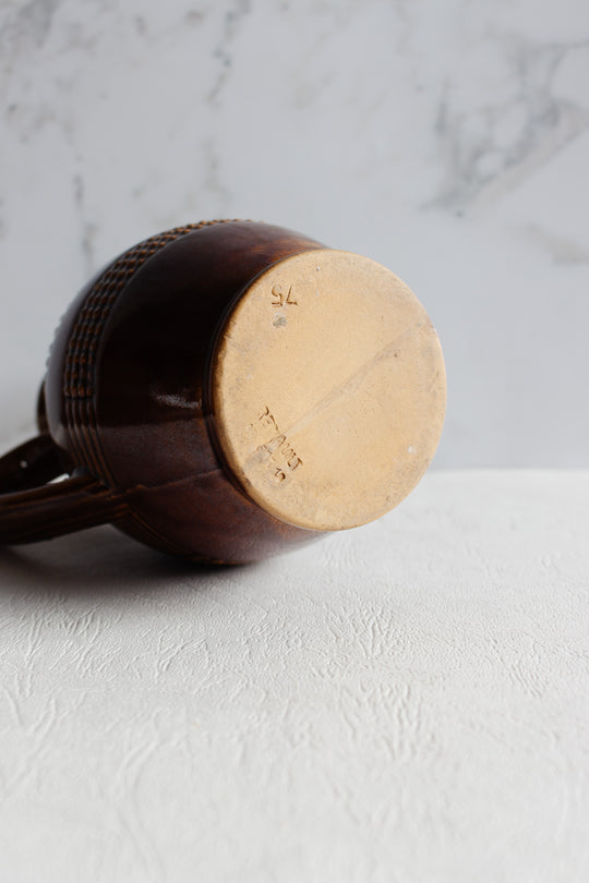 vintage french signed stoneware pitcher